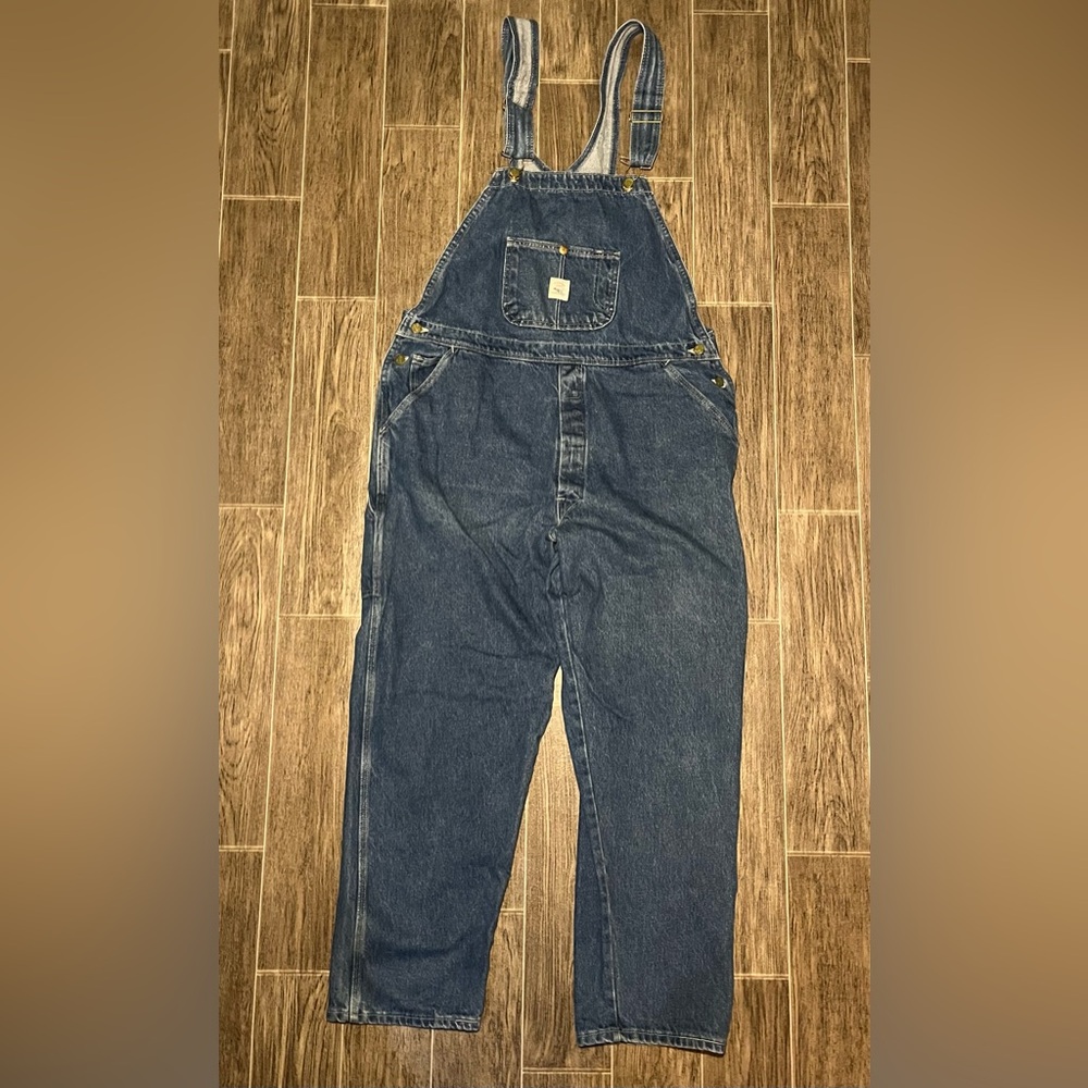 VTG Pointer Brand Bib Overalls Mens Blue Denim Workwear Made In USA 40x30